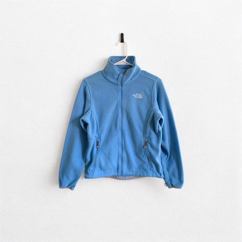 The North Face Blue Fleece Full Zip Long Sleeves Jacket Small